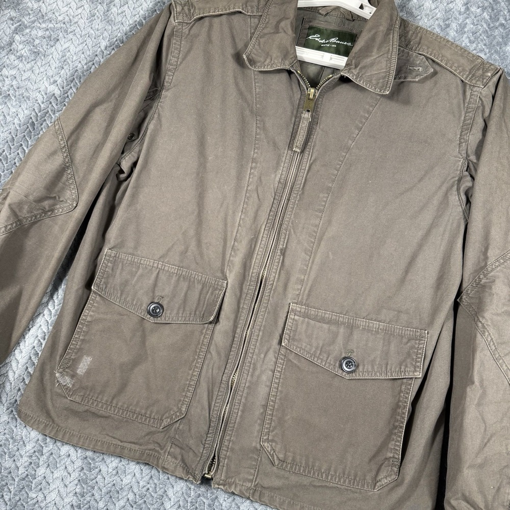 Eddie Bauer Safari Jacket‎ Medium Explorer Cloth Field Talon Cotton Canvas Brown